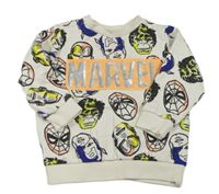Smetanová mikina s hrdiny Marvel