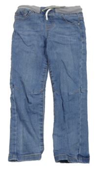 Modré slim rifle se šedým pasem zn. Denim Co. 