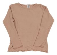 Světlerůžové žebrované triko Topolino