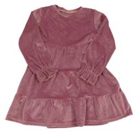 Růžové sametové šaty 