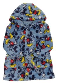 Modrý chlupatý župan s Mickeym a kapucí Disney 