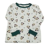 Bílo-tmavozelené triko s Mickeym H&M