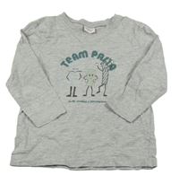 Šedé melírované triko s potiskem Tape á L´oeil