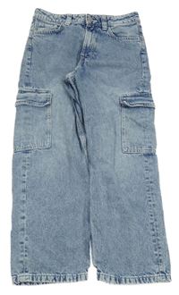 Modré loose fit straight rifle H&M