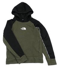 Khaki-černá mikina s logem a kapucí The North Face