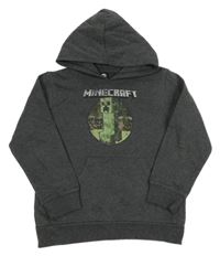 Šedá mikina Minecraft s kapucí Tu