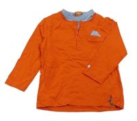 Oranžové triko se všitou košilí Tape Á Loeil