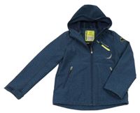 Tmavomodrá melírovaná softhellová bunda s kapucí C&A