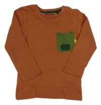 Hnědé triko s krokodýlem Next 