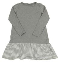 Šedo-pruhované teplákovo/plátěné šaty Pepperts