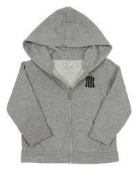 Šedá propínací mikina s logem a kapucí River Island
