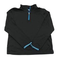 Černo-modrá sportovní mikina s rolákem Crane