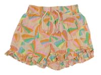 Broskvové pruhované krepové kraťasy s motýly M&S