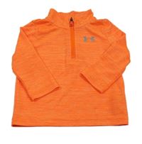 Neonově oranžová melírovaná sportovní funkční mikina Under Armour