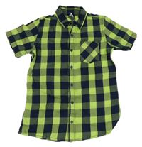 Tmavomodro-limetková kostkovaná košile Yigga 