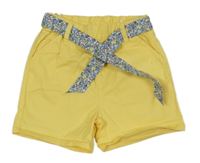 Žluté plátěné kraťasy s páskem Ergee