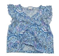 Modrá crop halenka se vzorem Lindex