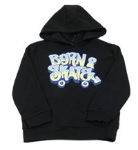 Černá mikina s nápisem a kapucí Primark