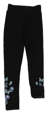 Černé zateplené legíny s květy Primark