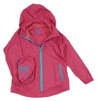 2set - Růžová šusťáková nepromokavá větrovka s kapucí + sáček MAC in a SAC