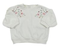 Bílá oversize mikina s kytičkami Matalan
