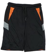 Černo-oranžovo-šedé sportovní kraťasy C&A