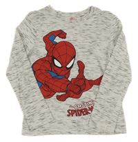 Bílo-černé melírované triko se Spider-manem
