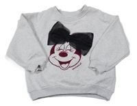 Šedá melírovaná mikina s Minnie Zara
