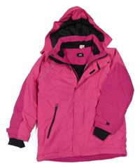 Tmavorůžová šusťáková lyžařská bunda s kapucí H&M