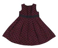 Tmavovínovo-černé puntíkaté slavnostní šaty Mothercare