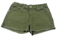 Khaki riflové kraťasy Denim Co.