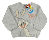 Světlešedá melírovaná mikina s Bugs Bunnym 