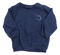 Tmavomodrá oversize mikina s dinosaurem Matalan