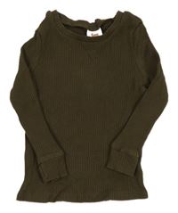 Tmavokhaki žebrované triko Cozy Cub