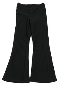 Černé žebrované flare kalhoty PRIMARK