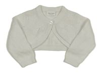 Bílé propínací svetrové bolérko s květy Next