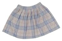 Světlerůžovo-fialovomodro-modro-růžová kostkovaná úpletová sukně F&F