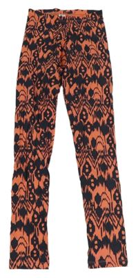 Černo-lososové vzorované legíny C&A