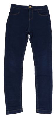 Tmavomodré skinny teplákové rifle Denim Co.