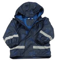 Tmavomodrá nepromokavá jarní bunda s hvězdičkami a kapucí KIDS