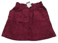 Nové - vínová paper bag manšestrová sukně PRIMARK