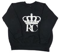 Černá mikina s korunkou a nápisem FRUIT of the LOOM