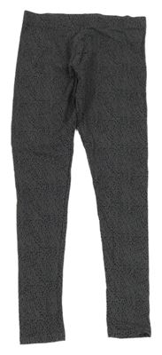 Tmavošedo-černé vzorované legíny Next