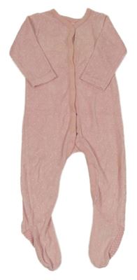 Světlerůžový puntíkatý froté overal Mothercare