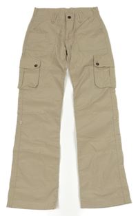Béžové cargo rolovací kalhoty 