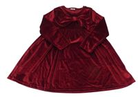 Tmavočervené lesklé sametové šaty F&F