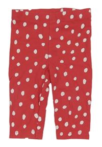 Jahodovo-bílé vzorované crop legíny ORCHESTRA