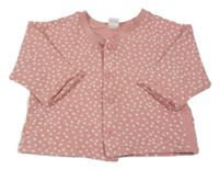 Starorůžová puntíkatá prošívaná propínací teplá oversize mikina Next