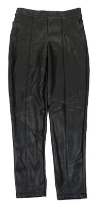 Černé koženkové kalhoty Matalan