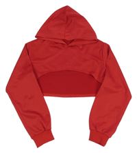 Červená crop mikina s kapucí SHEIN